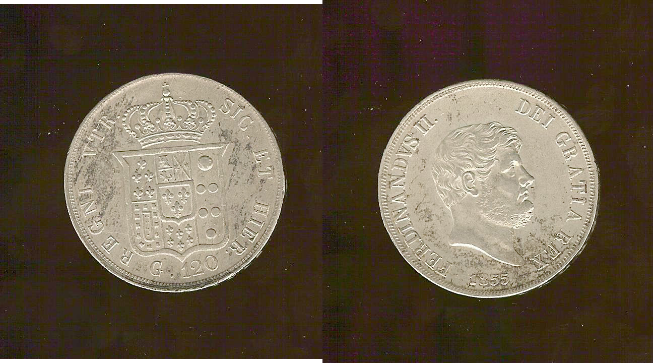 Italy Kingdom of two Siciles 120 grana 1855 AU